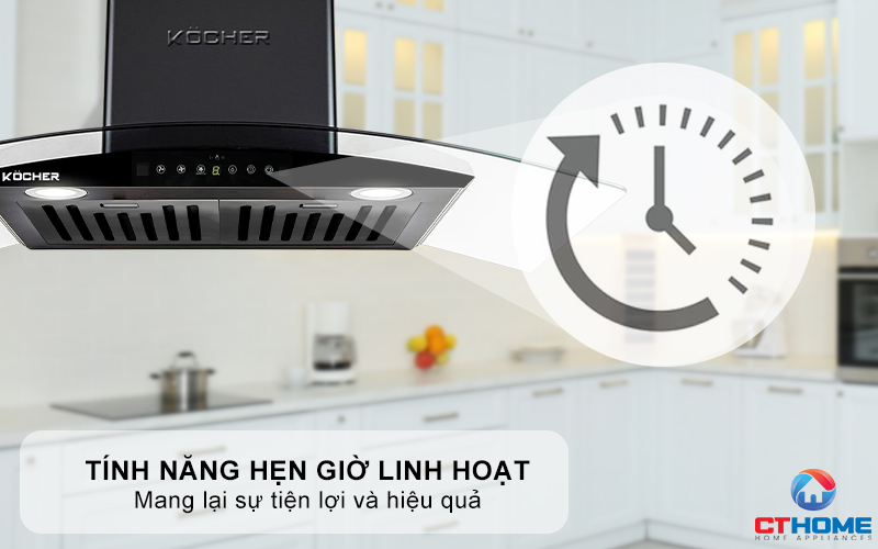 MÁY HÚT MÙI GẮN TƯỜNG KÍNH CONG KOCHER K-229V NGANG 90CM K229V 7