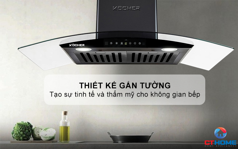 MÁY HÚT MÙI GẮN TƯỜNG KÍNH CONG KOCHER K-229V NGANG 90CM K229V 1
