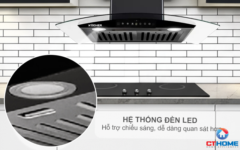 MÁY HÚT MÙI GẮN TƯỜNG KÍNH CONG KOCHER K-229V NGANG 70CM K229V 3