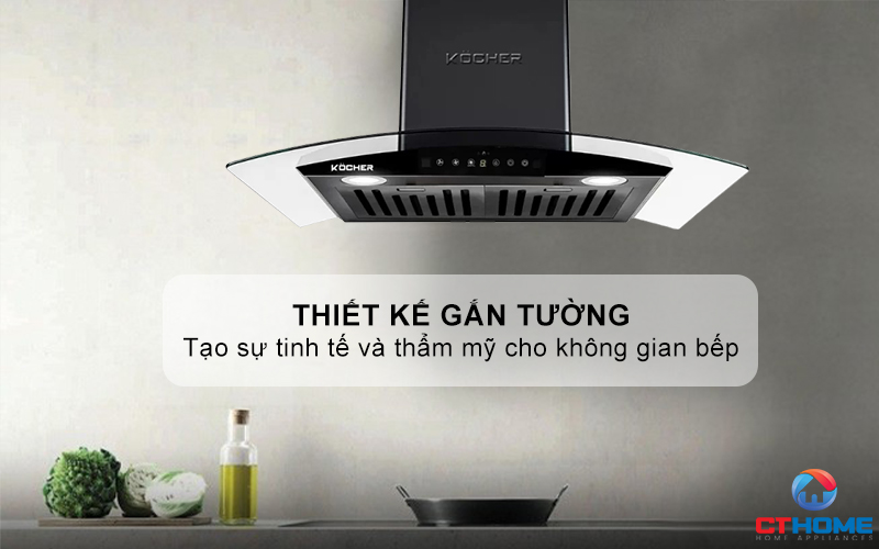 MÁY HÚT MÙI GẮN TƯỜNG KÍNH CONG KOCHER K-229V NGANG 70CM K229V 1