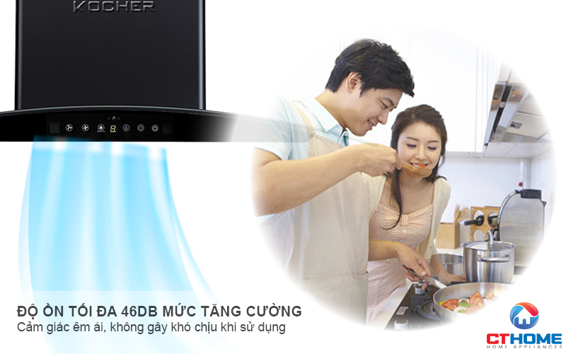 MÁY HÚT MÙI GẮN TƯỜNG KÍNH CONG KOCHER K-8002 ĐEN NHÁM NGANG 70CM K8002 8