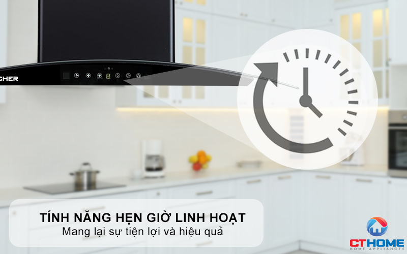 MÁY HÚT MÙI GẮN TƯỜNG KÍNH CONG KOCHER K-8002 ĐEN NHÁM NGANG 70CM K8002 7