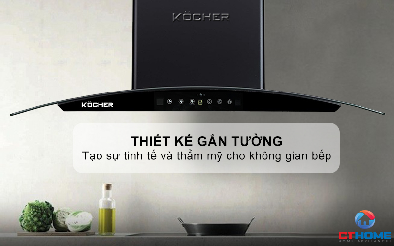 MÁY HÚT MÙI GẮN TƯỜNG KÍNH CONG KOCHER K-8002 ĐEN NHÁM NGANG 70CM K8002 1