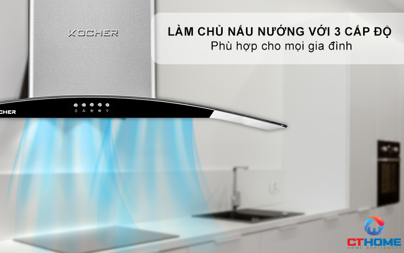 MÁY HÚT MÙI GẮN TƯỜNG KÍNH CONG  KOCHER K- 8070I - NGANG 90CM K8070I 4