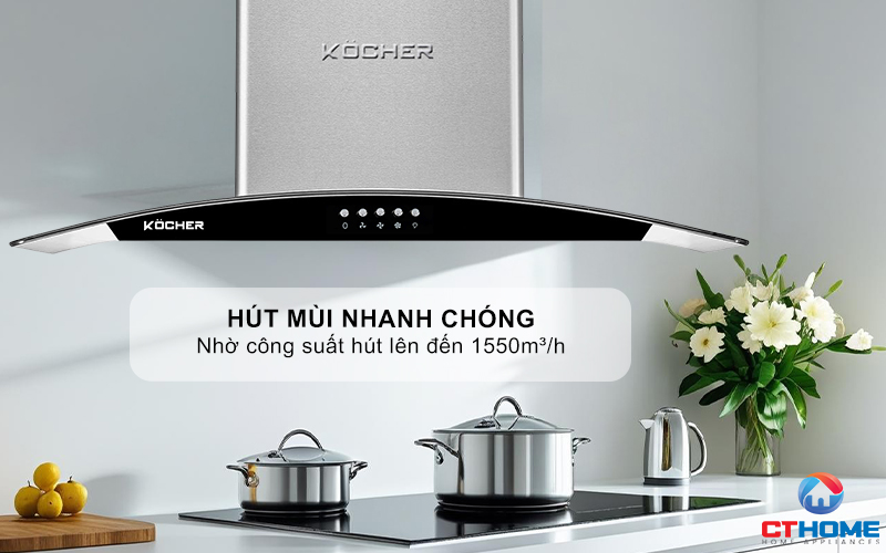 MÁY HÚT MÙI GẮN TƯỜNG KÍNH CONG KOCHER K- 8070I - NGANG 70CM K8070I 2