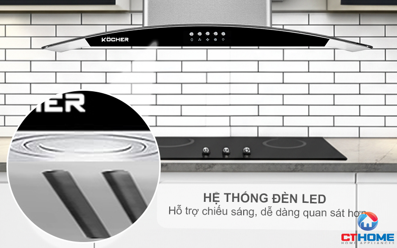 MÁY HÚT MÙI GẮN TƯỜNG KÍNH CONG KOCHER K- 8070I - NGANG 70CM K8070I 3