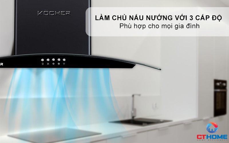 MÁY HÚT MÙI GẮN TƯỜNG KÍNH CONG KOCHER K- 8070V - NGANG 70CM K8070V 4