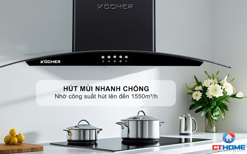 MÁY HÚT MÙI GẮN TƯỜNG KÍNH CONG KOCHER K- 8070V - NGANG 70CM K8070V 2