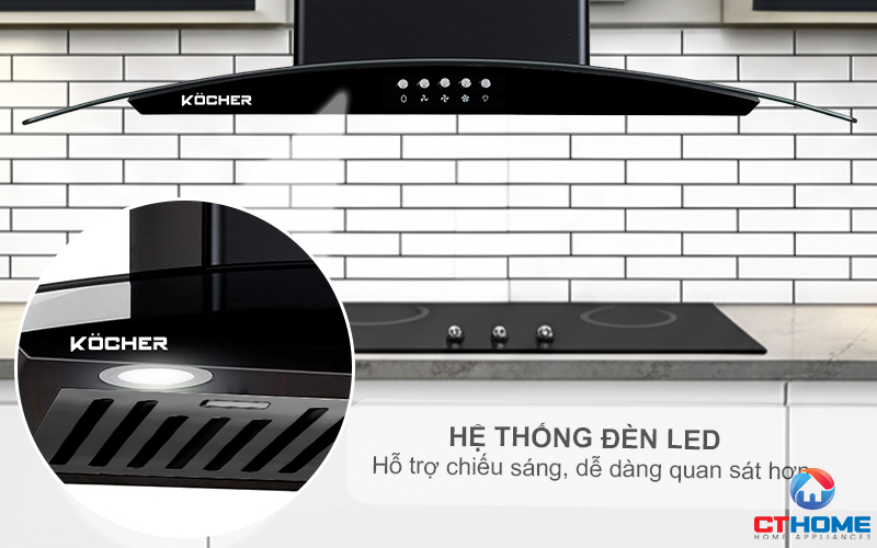 MÁY HÚT MÙI GẮN TƯỜNG KÍNH CONG  KOCHER K- 8070V - NGANG 90CM K8070V 3