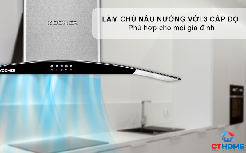 MÁY HÚT MÙI GẮN TƯỜNG KÍNH CONG KOCHER K- 8872I - NGANG 90CM K8872I 4