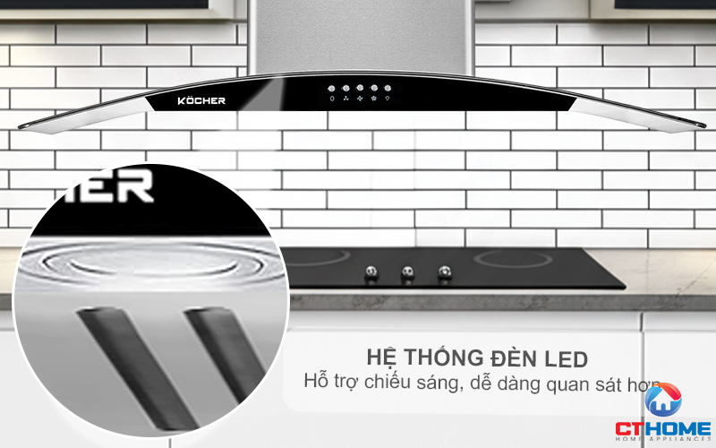 MÁY HÚT MÙI GẮN TƯỜNG KÍNH CONG KOCHER K- 8872I - NGANG 90CM K8872I 3