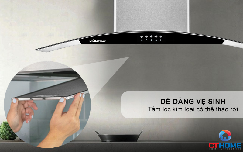 MÁY HÚT MÙI GẮN TƯỜNG KÍNH CONG KOCHER K- 8872I - NGANG 90CM K8872I 6