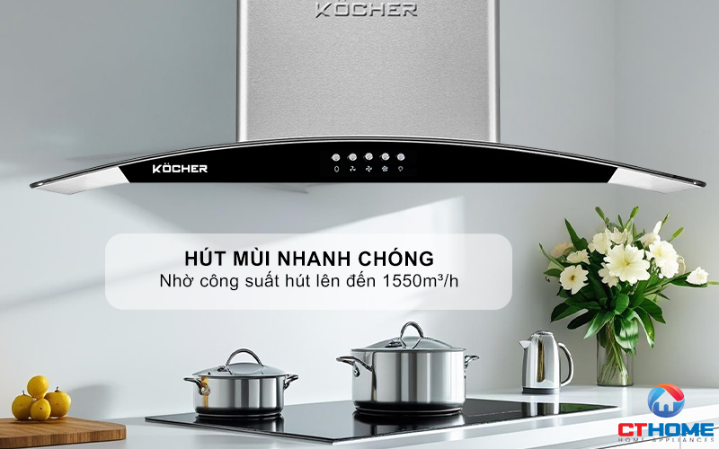 MÁY HÚT MÙI GẮN TƯỜNG KÍNH CONG  KOCHER K- 8872I - NGANG 70CM K8872 2