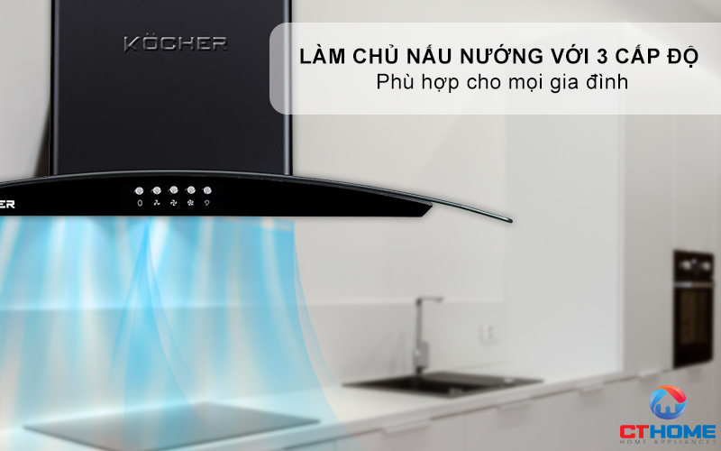 MÁY HÚT MÙI GẮN TƯỜNG KÍNH CONG  KOCHER K- 8872V - NGANG 90CM K8872V 4