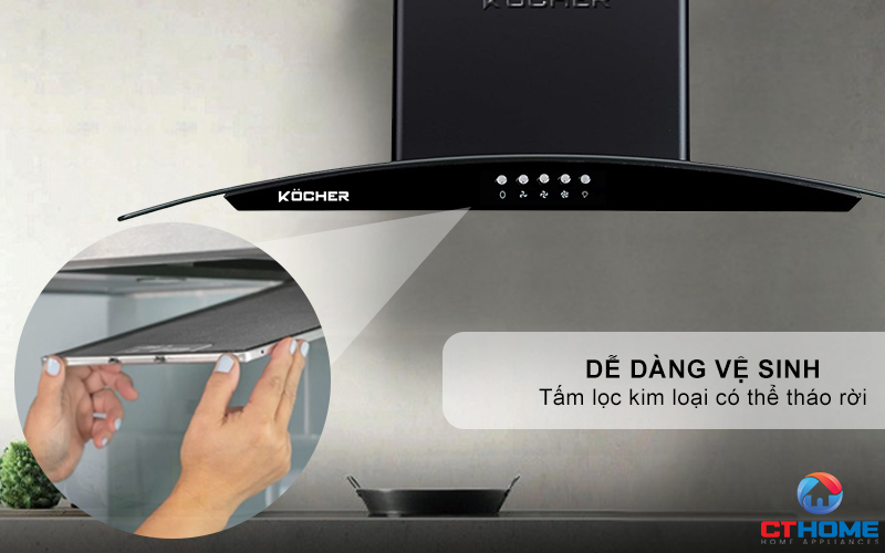 MÁY HÚT MÙI GẮN TƯỜNG KÍNH CONG  KOCHER K- 8872V - NGANG 90CM K8872V 7