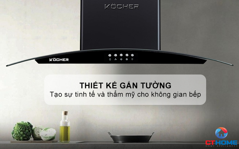 MÁY HÚT MÙI GẮN TƯỜNG KÍNH CONG  KOCHER K- 8872V - NGANG 90CM K8872V 1