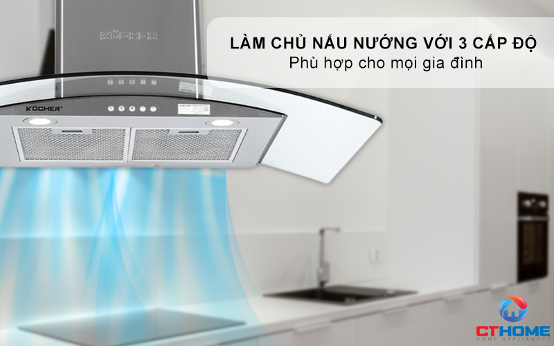 MÁY HÚT MÙI GẮN TƯỜNG KÍNH CONG  KOCHER K-8870 NGANG 70CM K8870 4
