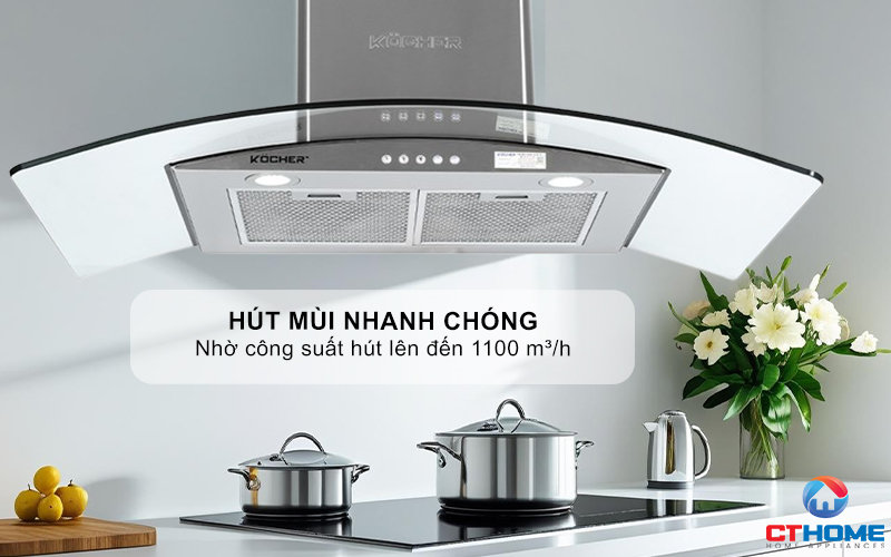 MÁY HÚT MÙI GẮN TƯỜNG KÍNH CONG  KOCHER K-8870 NGANG 70CM K8870 2