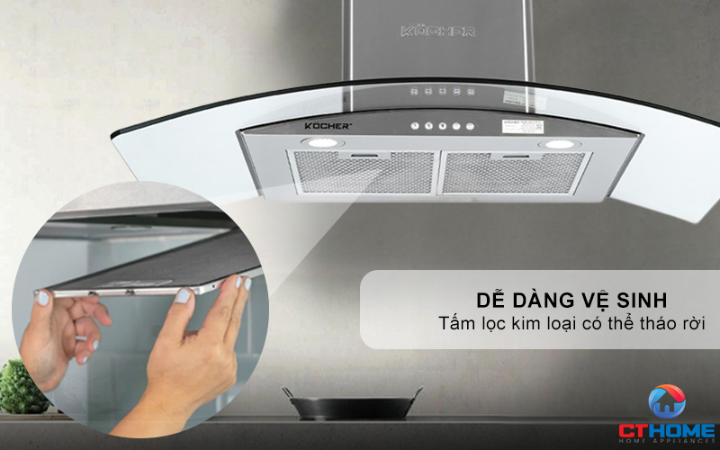 MÁY HÚT MÙI GẮN TƯỜNG KÍNH CONG  KOCHER K-8870 NGANG 70CM K8870 7