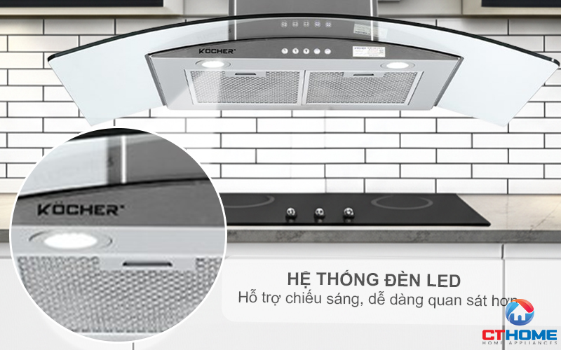 MÁY HÚT MÙI GẮN TƯỜNG KÍNH CONG  KOCHER K-8870 NGANG 70CM K8870 3