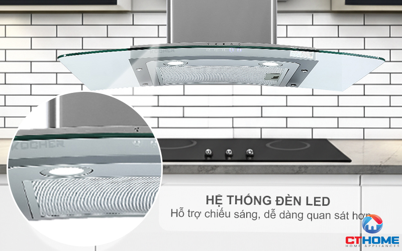 MÁY HÚT MÙI GẮN TƯỜNG KÍNH CONG KOCHER K-8970 K8970 3