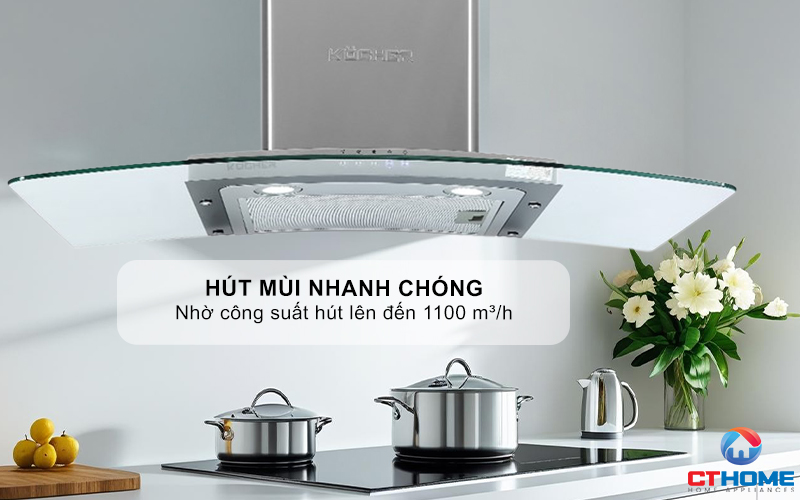 MÁY HÚT MÙI GẮN TƯỜNG KÍNH CONG KOCHER K-8990 NGANG 90CM K8990 2