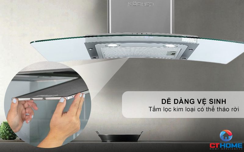 MÁY HÚT MÙI GẮN TƯỜNG KÍNH CONG KOCHER K-8990 NGANG 90CM K8990 8