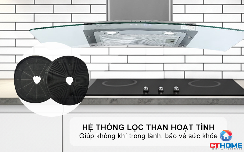 MÁY HÚT MÙI GẮN TƯỜNG KÍNH CONG KOCHER K-8990 NGANG 90CM K8990 5