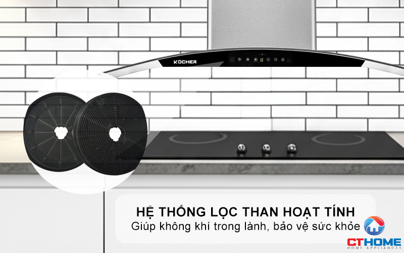 MÁY HÚT MÙI GẮN TƯỜNG KÍNH CONG  KOCHER K-228S NGANG 90CM K228S 5