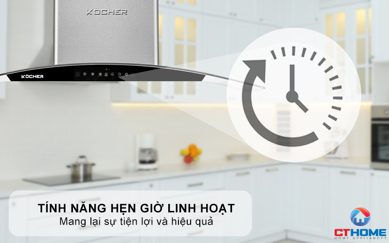 MÁY HÚT MÙI GẮN TƯỜNG KÍNH CONG  KOCHER K-228S NGANG 90CM K228S 6