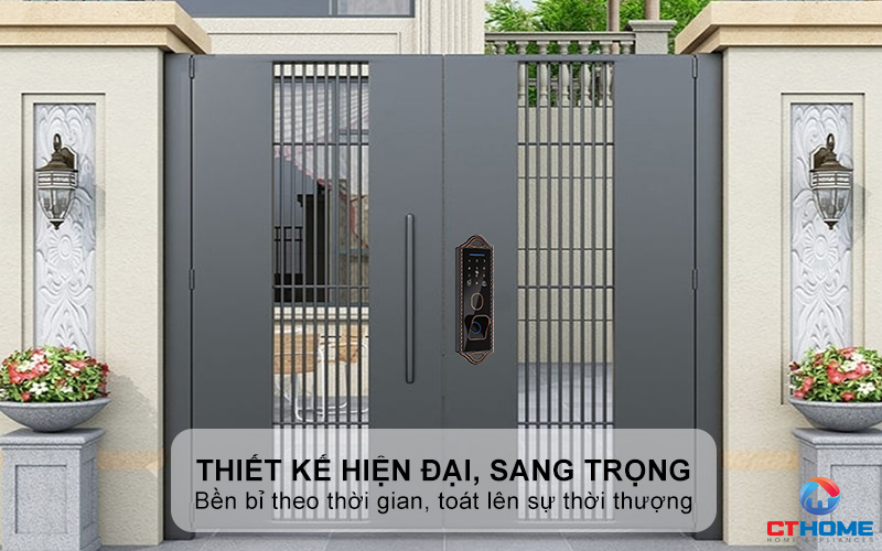 Thiết kế hiện đại, sang trọng, phù hợp cho cổng ngoài trời