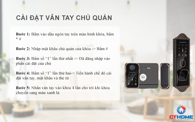 Cài đặt vân tay chủ quản