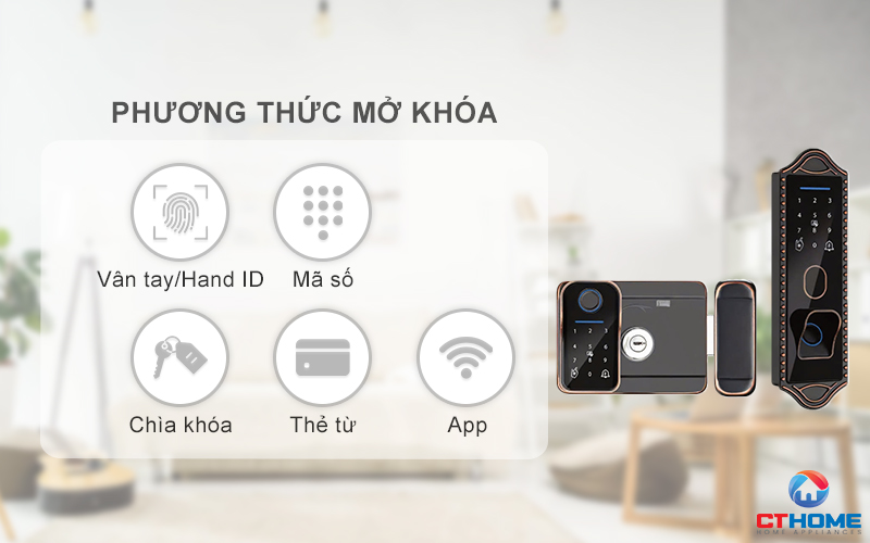 Mở khóa nhanh chóng, linh hoạt với nhiều phương thức