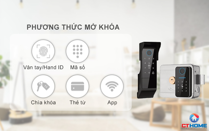 Mở khóa nhanh chóng, linh hoạt với nhiều phương thức