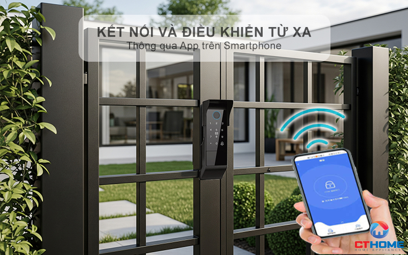 Kết nối thông minh, điều khiển khóa từ xa tiện lợi qua điện thoại