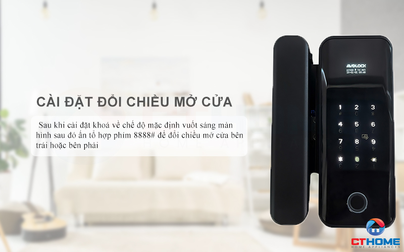 Cài đặt đổi chiều mở cửa