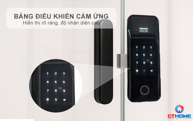 Thao tác mở khóa dễ dàng với bảng điều khiển cảm ứng hiện đại