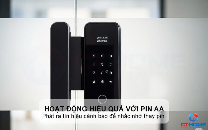Hoạt động hiệu quả với Pin AA, tự động báo khi pin yếu
