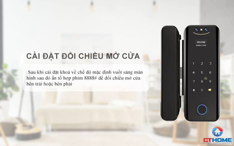 Cài đặt đổi chiều mở cửa