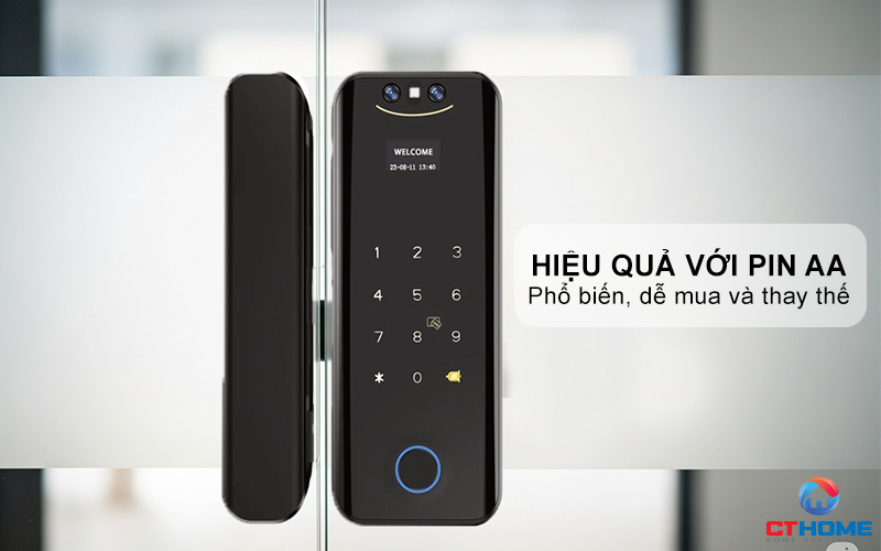 Hoạt động hiệu quả với Pin AA, tự động báo khi pin yếu