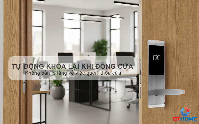 Tự động khóa lại khi đóng cửa, tránh tình trạng quên khóa