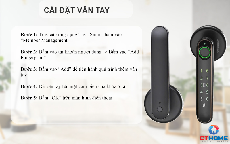 Cài đặt vân tay người dùng