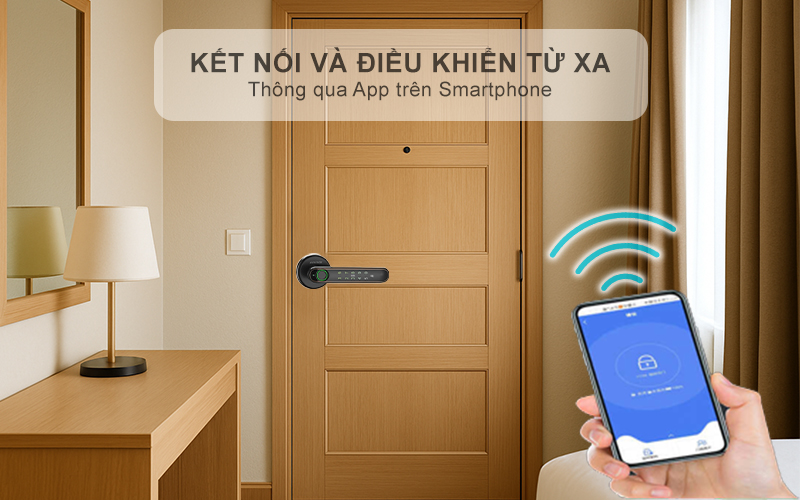 Kết nối thông minh, điều khiển khóa từ xa tiện lợi qua điện thoại