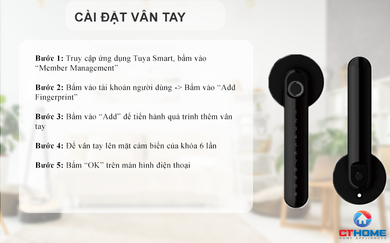 Cài đặt vân tay người dùng