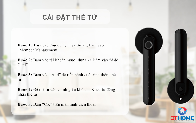 Cài đặt thẻ từ người dùng