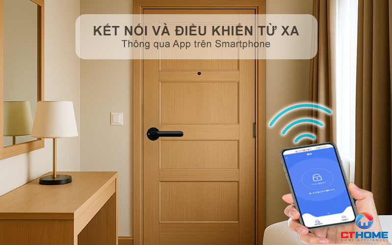 Kết nối thông minh, điều khiển khóa từ xa tiện lợi qua điện thoại