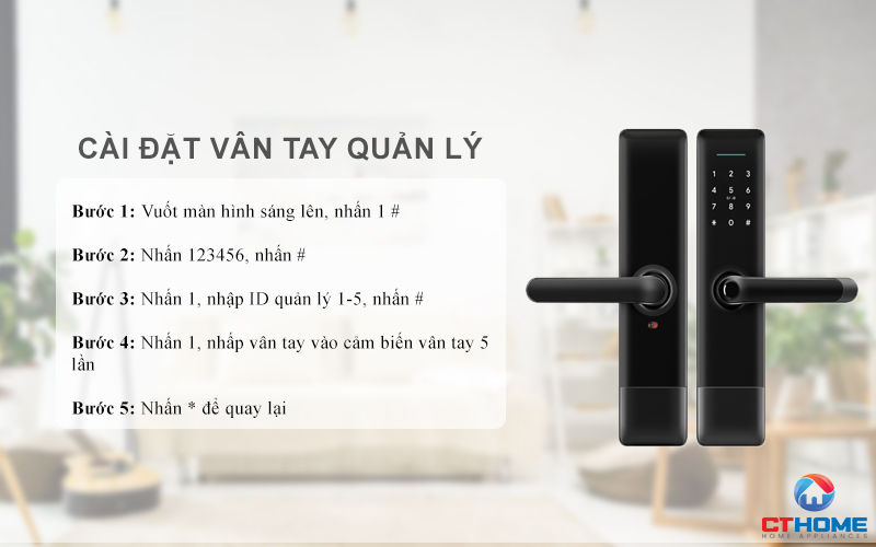 Cài đặt vân tay quản lý