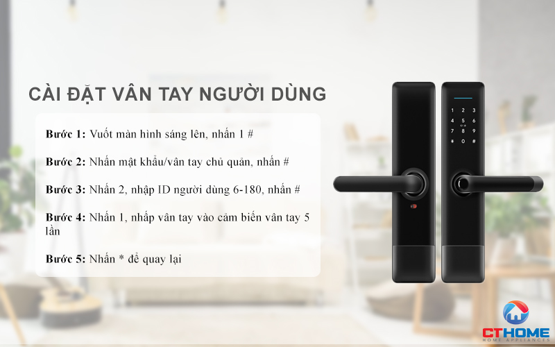 Cài đặt vân tay người dùng