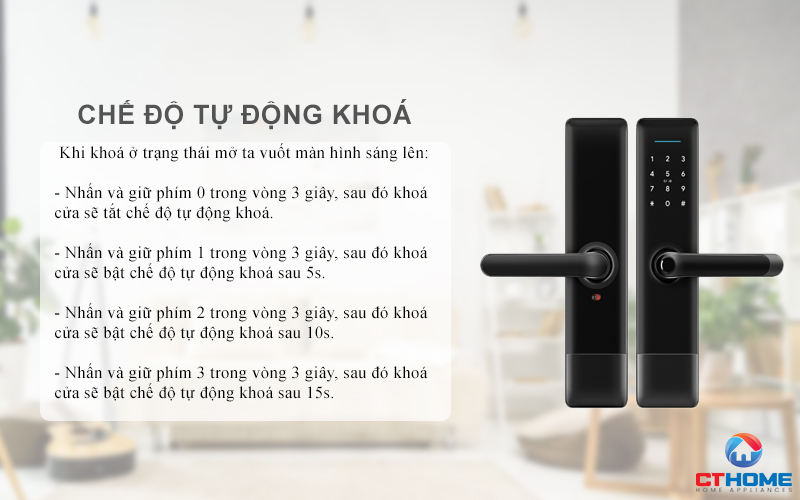 Cài đặt chế độ tự động khóa