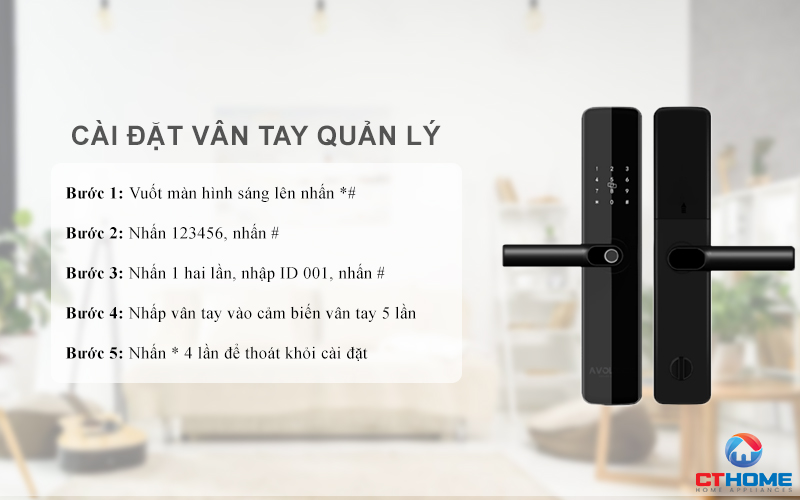 Cài đặt vân tay quản lý
